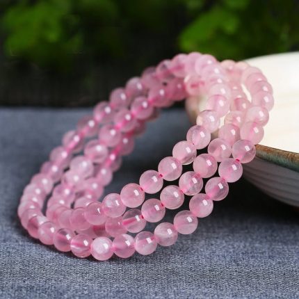 Natural Madagascar Rose Quartz Mala Beads