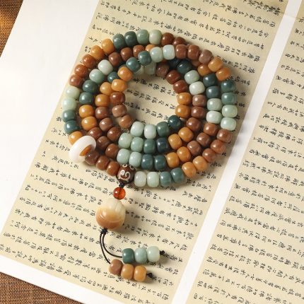 Seven Treasure Bodhi Root 108 Mala Bracelet